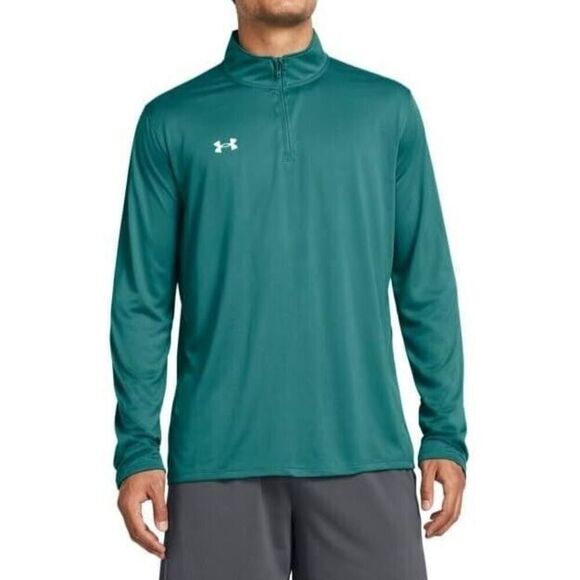Under Armour 1376844-722 Men's Sz XLT Teal/White Team Tech L/S 1/4 Zip Pullover - Picture 9 of 11